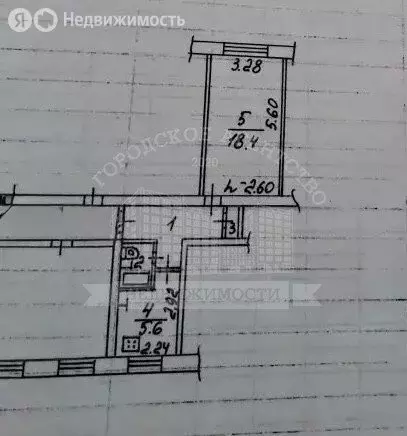 1-комнатная квартира: Калуга, улица 5-я Линия, 1к2 (33.7 м) - Фото 1