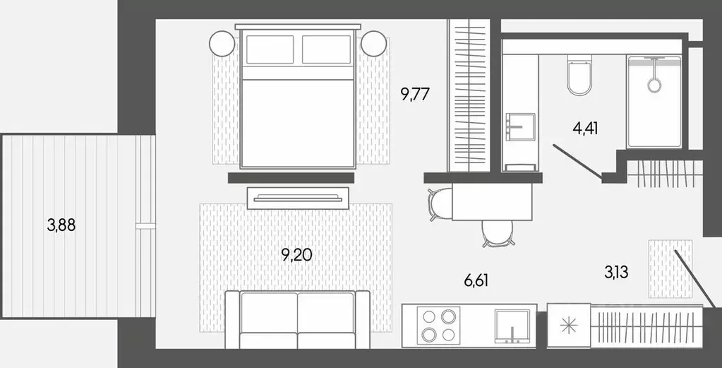 1-к кв. Алтай, Майминский район, пос. Карлушка  (37.0 м) - Фото 0