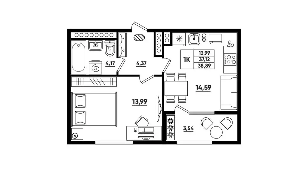 1-комнатная квартира: Санкт-Петербург, Планерная улица, 97к2 (38.9 м) - Фото 1