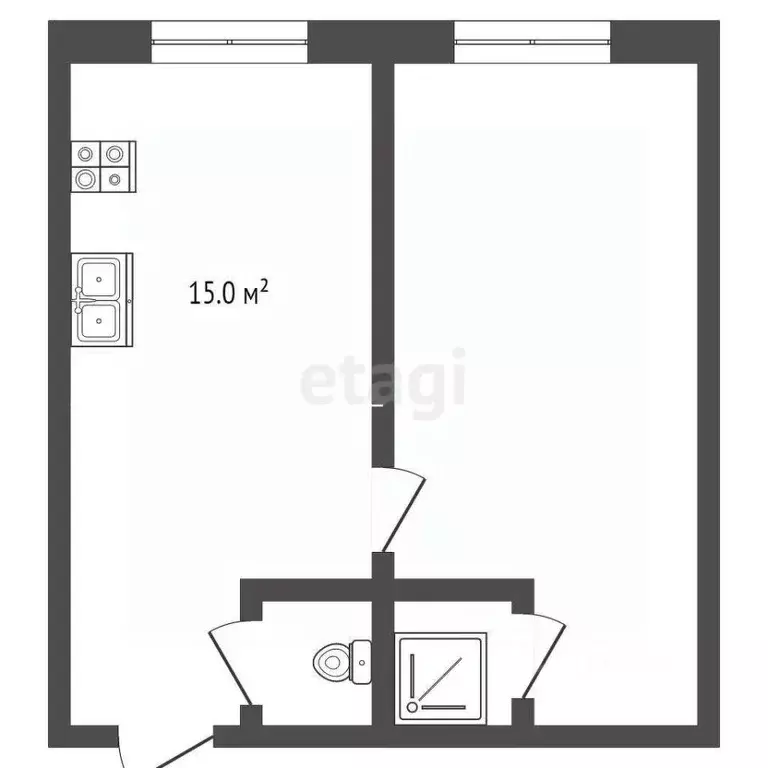 1-к кв. Ростовская область, Таганрог Транспортная ул., 65 (25.0 м) - Фото 2