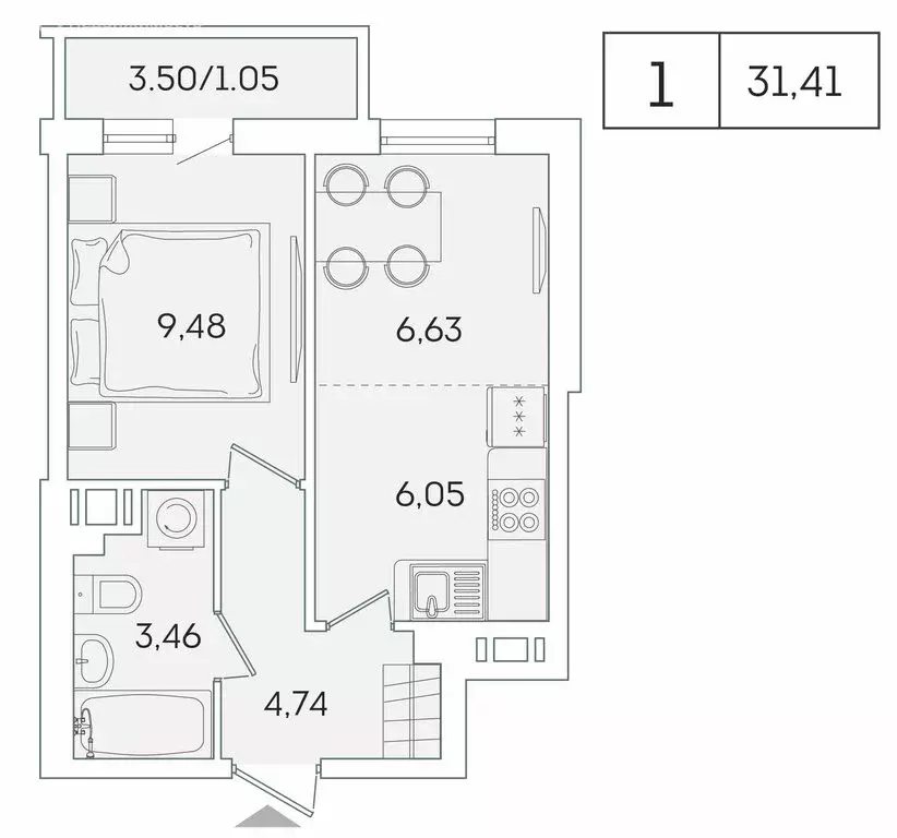 1-комнатная квартира: Мурино, Графская улица, 6к4 (30.3 м) - Фото 0