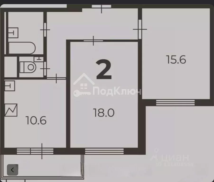2-к кв. Москва ул. Кварцевая, 4к2 (58.2 м) - Фото 2