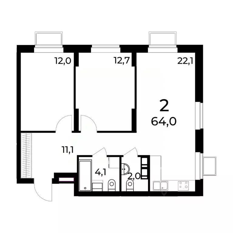 2-к кв. Нижегородская область, Нижний Новгород ул. Усиевича (64.5 м) - Фото 0