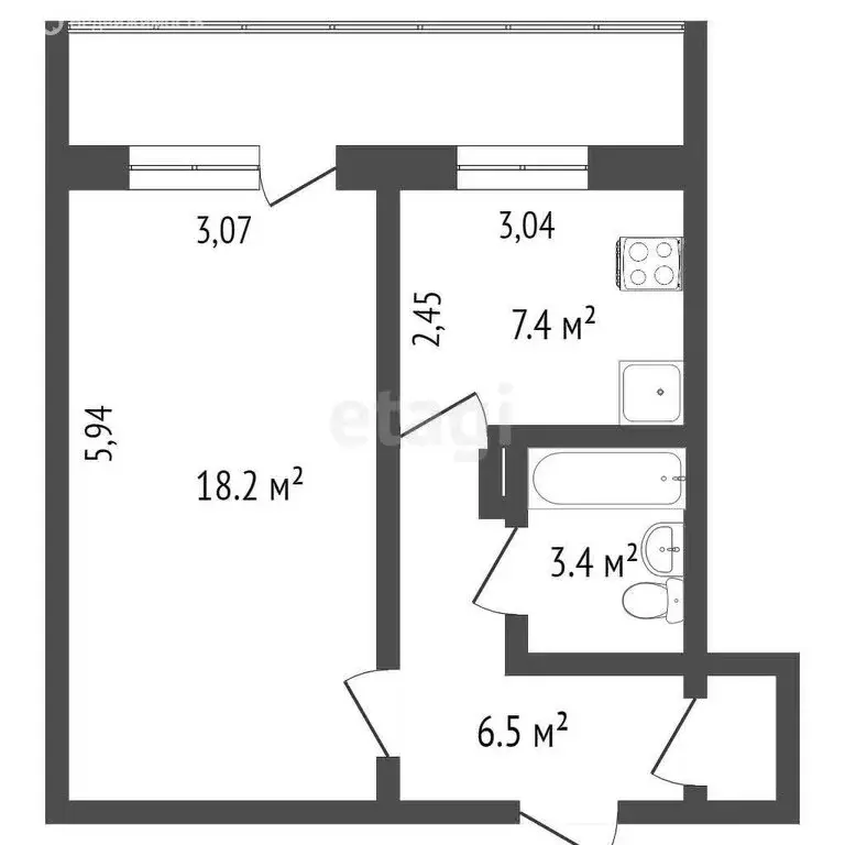 1-комнатная квартира: Петрозаводск, улица Хейкконена, 18 (35.9 м) - Фото 0