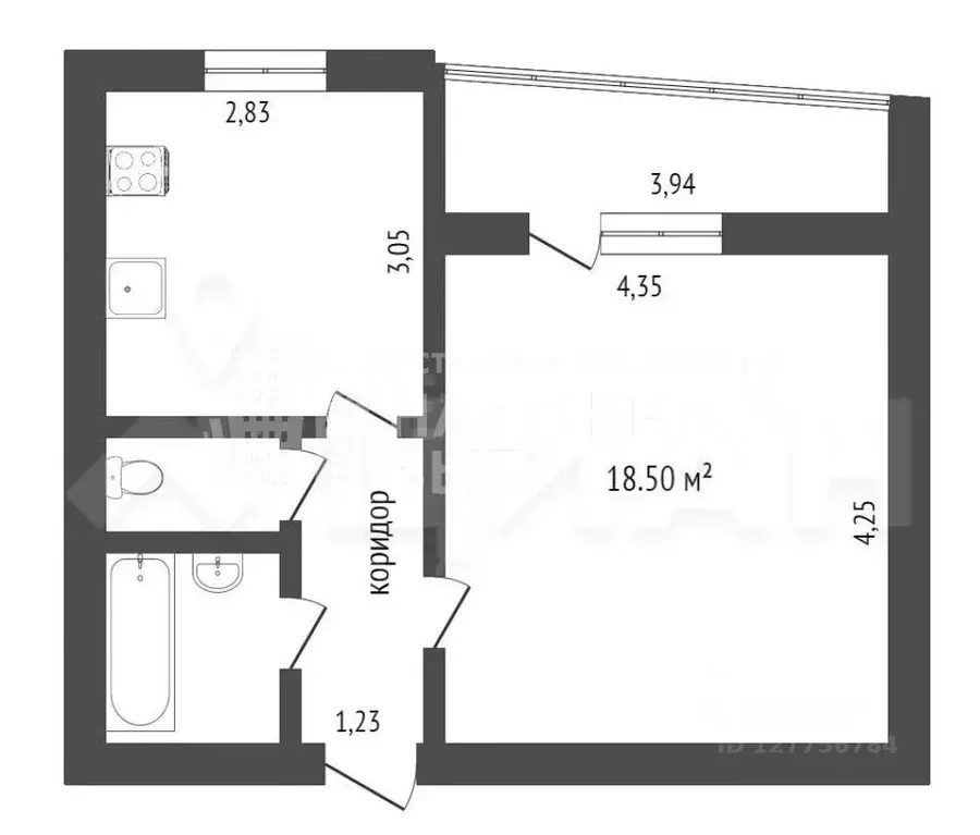 1-к кв. Санкт-Петербург ул. Маршала Казакова, 50к1 (38.9 м) - Фото 2