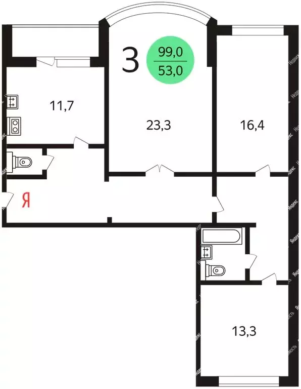 3-комнатная квартира: Москва, Нагатинская набережная, 10к3 (94 м) - Фото 2