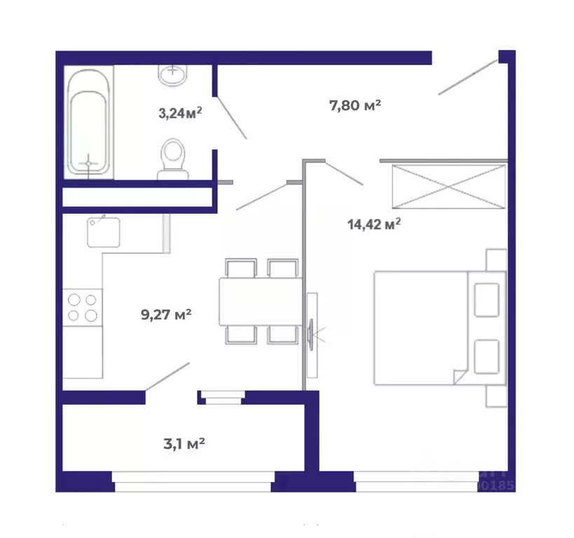 1-к кв. Иркутская область, Иркутский муниципальный округ, Маркова рп, ... - Фото 1