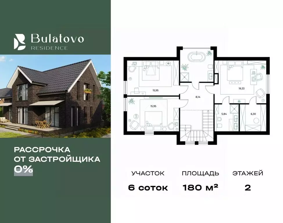 Коттедж в Московская область, Подольск городской округ, д. Булатово, ... - Фото 1