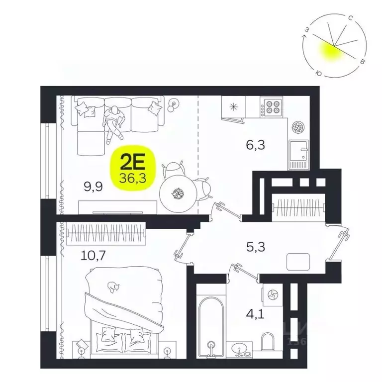 2-к кв. Свердловская область, Екатеринбург Южная Ботаника жилрайон, ... - Фото 1