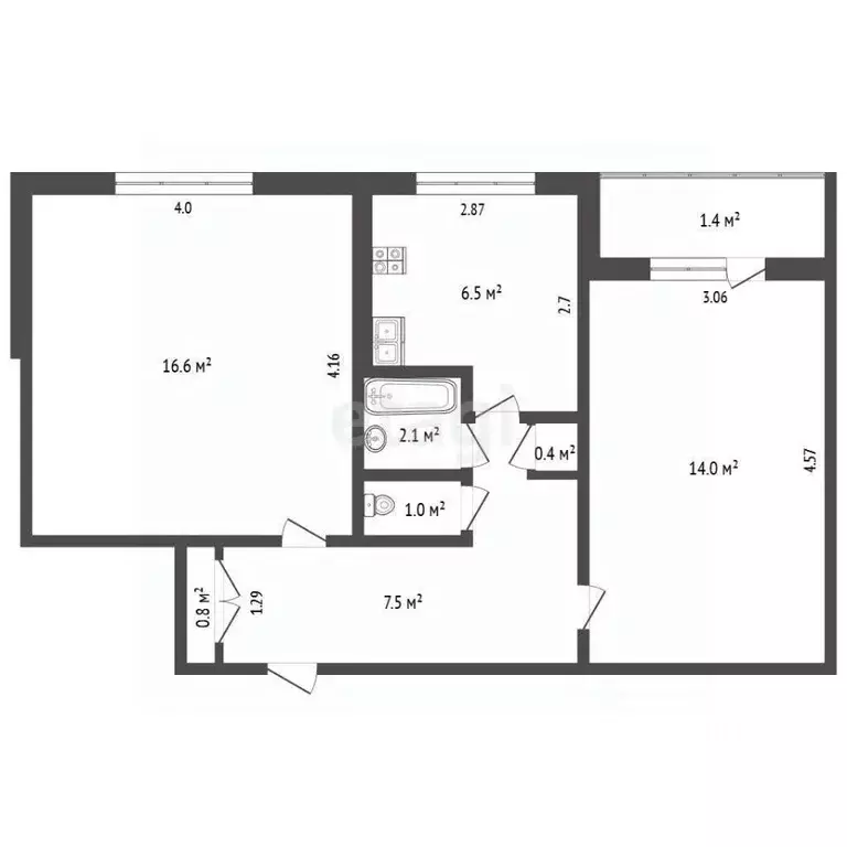 2-к кв. Мордовия, Саранск просп. 70 лет Октября, 79к2 (49.3 м) - Фото 2