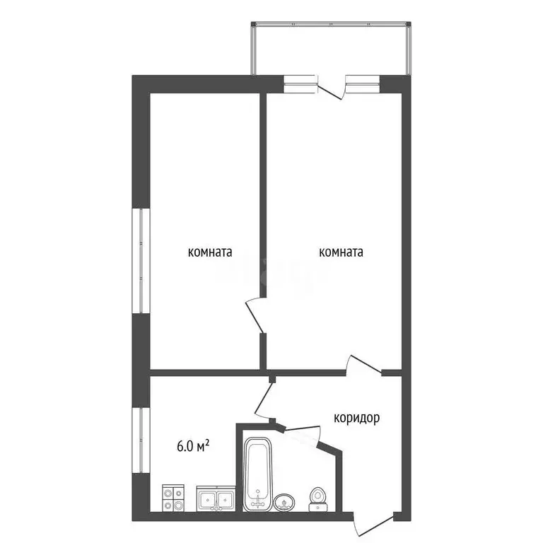 2-комнатная квартира: Миасс, улица Циолковского, 10 (40 м) - Фото 1