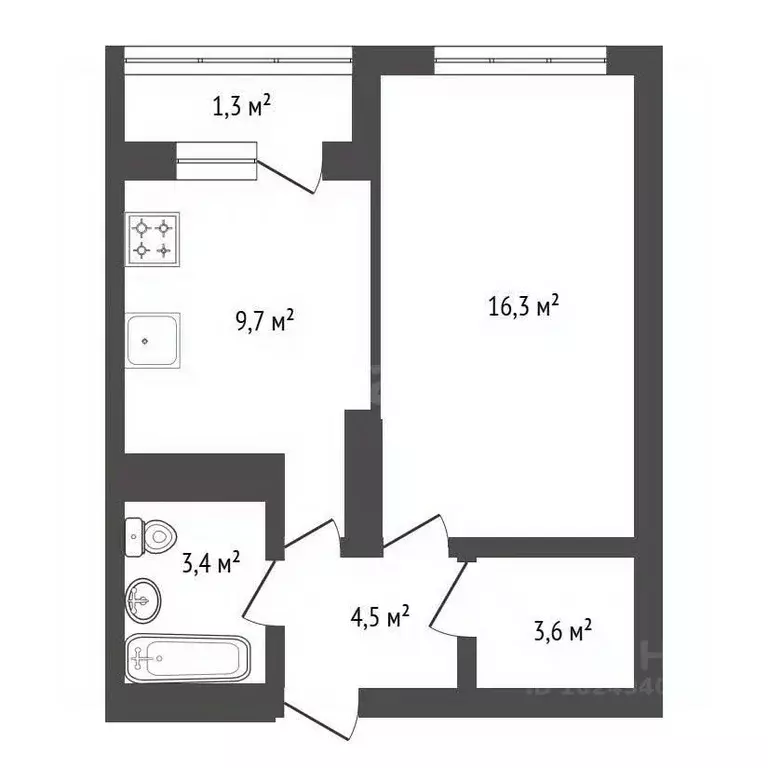 1-к кв. Башкортостан, Уфа Коммунистическая ул., 98/1 (39.0 м) - Фото 2