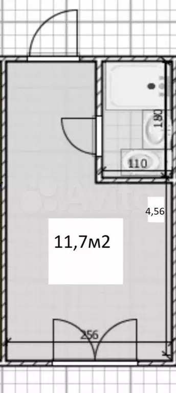 Квартира-студия, 11,7 м, 1/9 эт. - Фото 0