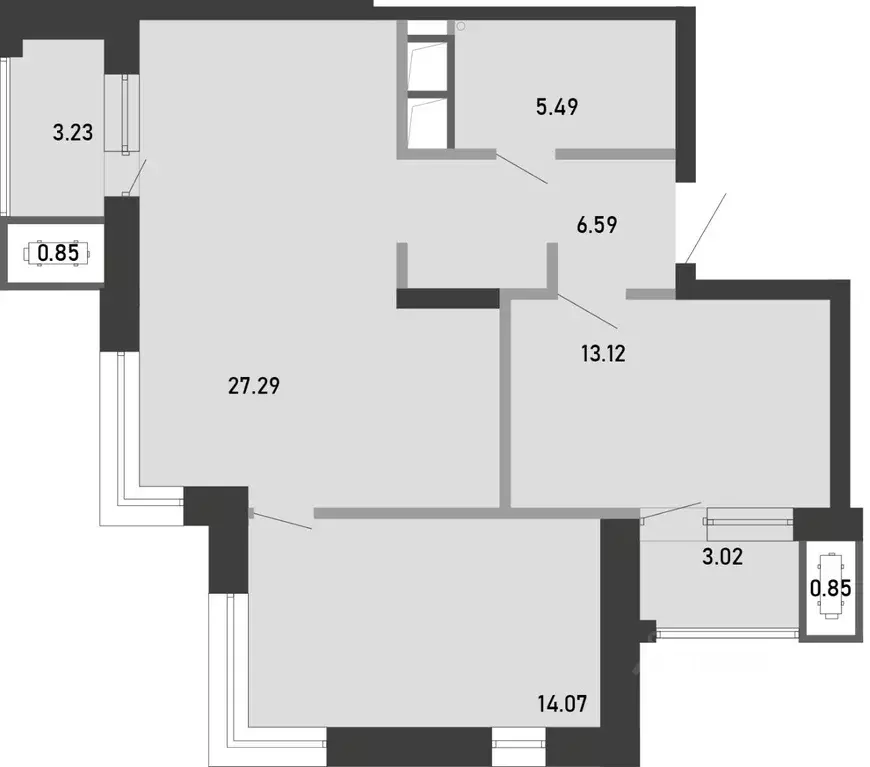 2-к кв. Тульская область, Тула Премьер Парк жилой комплекс (74.51 м) - Фото 2