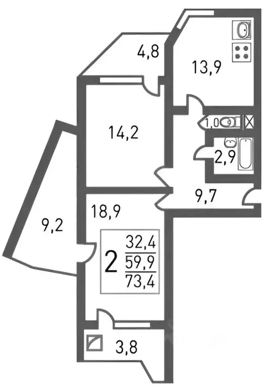2-к кв. Москва Покровская ул., 12 (73.0 м) - Фото 1