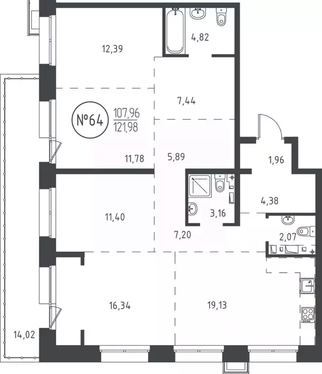 4-к кв. Иркутская область, Иркутск ул. Эдуара Дьяконова, 6 (121.04 м) - Фото 0