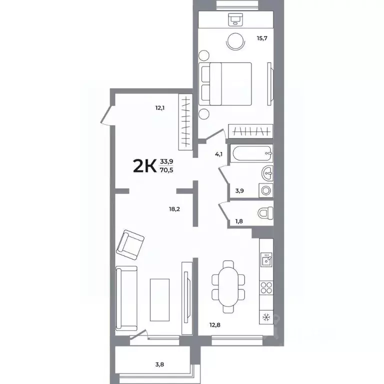 2-к кв. Новосибирская область, Новосибирск Беловежский мкр,  (71.4 м) - Фото 0
