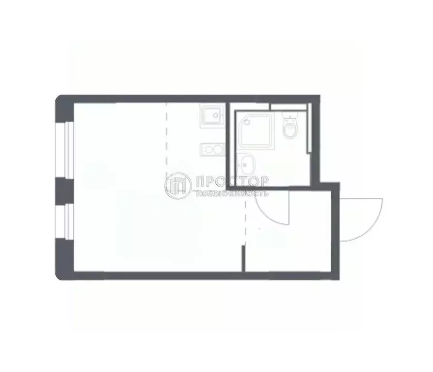 Квартира, студия, 24 м - Фото 1