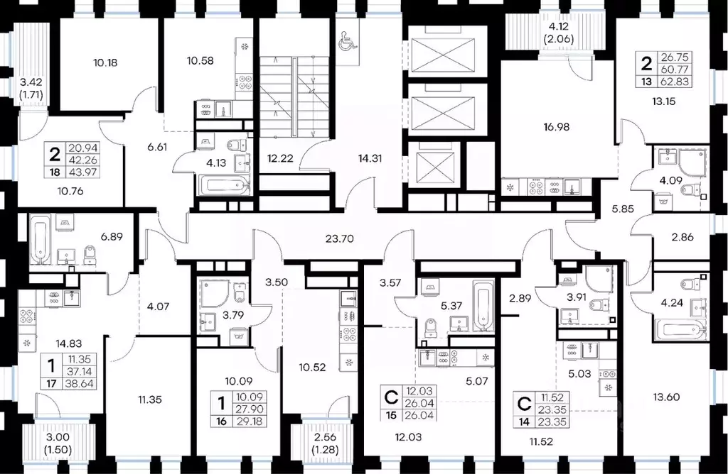 2-к кв. Нижегородская область, Нижний Новгород Глоракс Левобережный ... - Фото 2