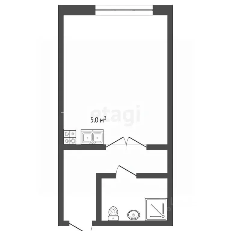 Студия Крым, Ялта ул. Средне-Слободская, 16 (17.0 м) - Фото 2