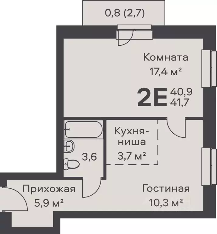 2-к кв. Пермский край, Пермь ул. Вильямса, 5А (41.7 м) - Фото 0