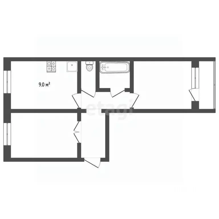 2-к кв. Ямало-Ненецкий АО, Муравленко ул. Ленина, 62 (51.6 м) - Фото 2