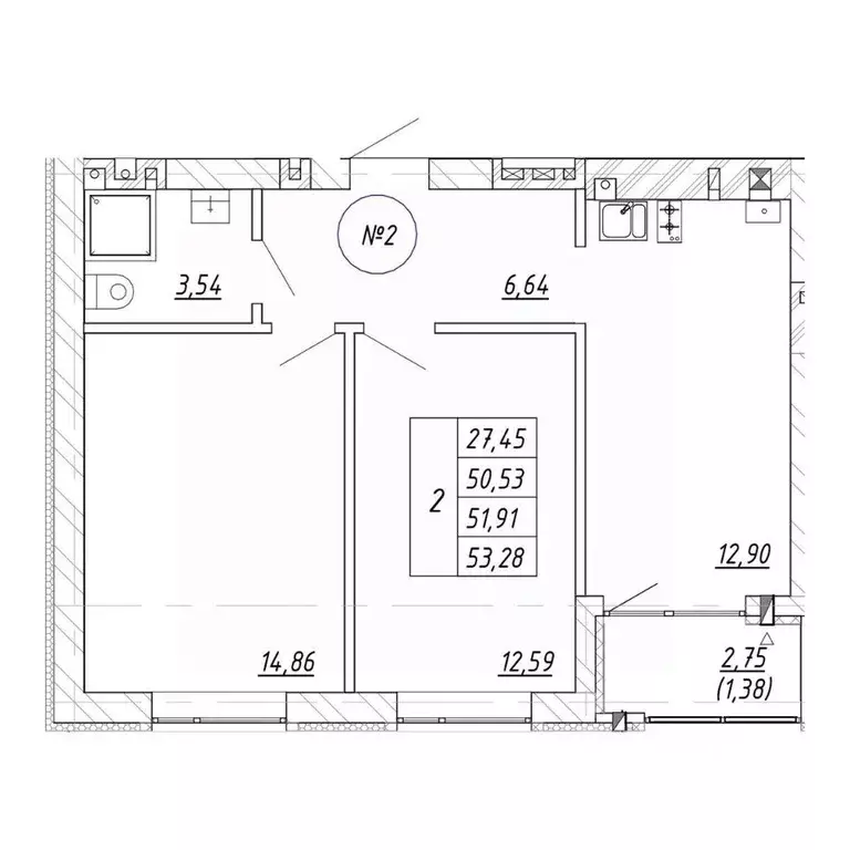 2-к кв. Калининградская область, Зеленоградск  (53.28 м) - Фото 1