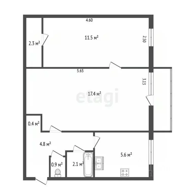 2-к кв. Санкт-Петербург просп. Металлистов, 25К3 (44.8 м) - Фото 1