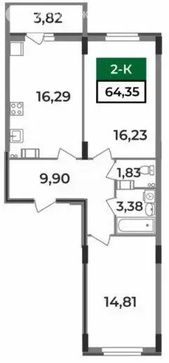 2-комнатная квартира: Ковров, Еловая улица, 11 (64.35 м) - Фото 0