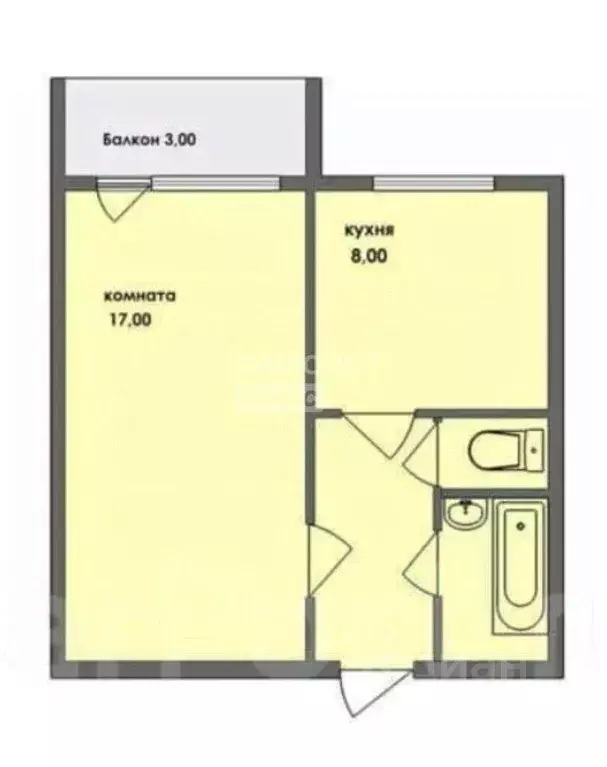 1-к кв. Челябинская область, Челябинск Новосельская ул., 25 (33.1 м) - Фото 2