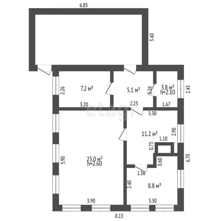 Дом в Стрехнино, Юбилейная улица (59.1 м) - Фото 1