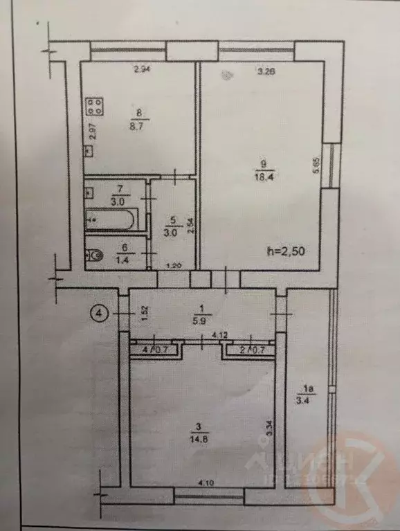 2-к кв. Крым, Евпатория городской округ, Мирный пгт ул. Сырникова, 18А ... - Фото 2