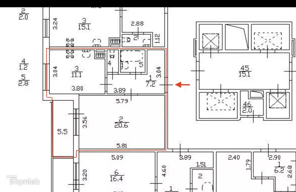 1-к кв. Санкт-Петербург ул. Типанова, 27/39 (45.6 м) - Фото 2