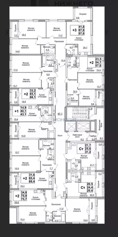 2-к кв. Нижегородская область, Нижний Новгород ул. Родионова, 31 (75.1 ... - Фото 2