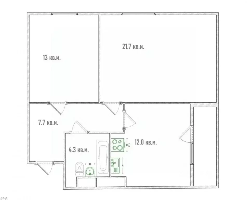 2-к кв. Омская область, Омск ул. Красный Путь, 137/2 (58.7 м) - Фото 2
