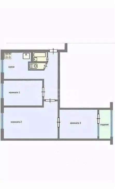 3-к кв. Татарстан, Казань ул. Латышских Стрелков, 33 (53.8 м) - Фото 1