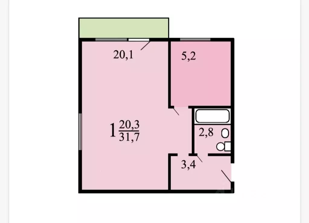 1-к кв. Москва Кусковская ул., 23К4 (32.0 м) - Фото 1