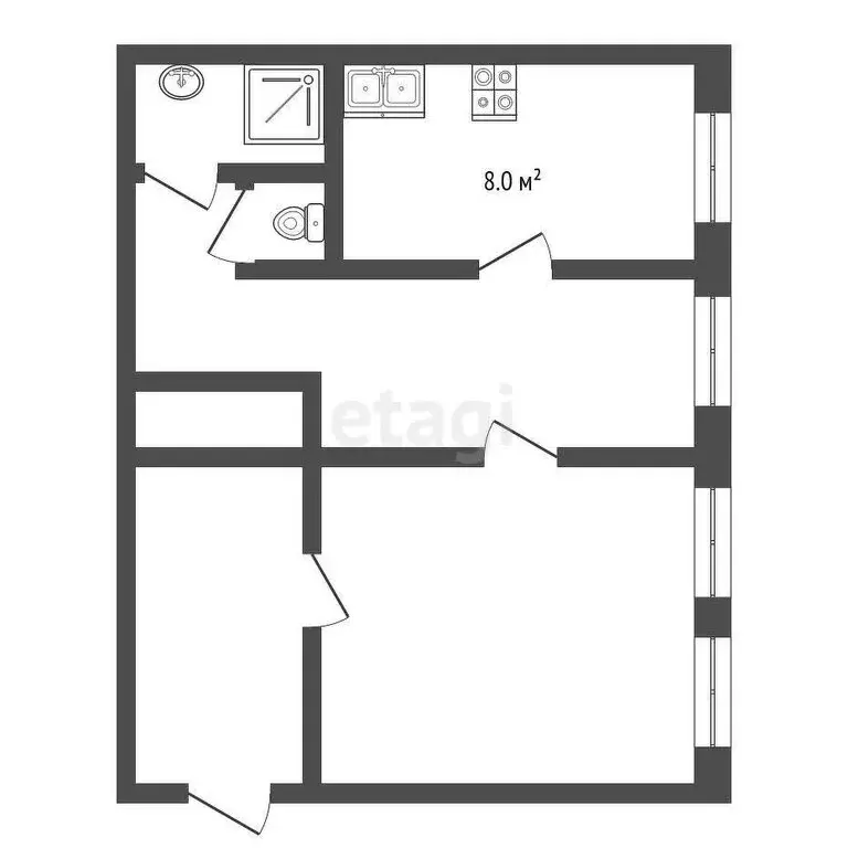 2-комнатная квартира: Клин, Красная улица, 1/27 (50.9 м) - Фото 0