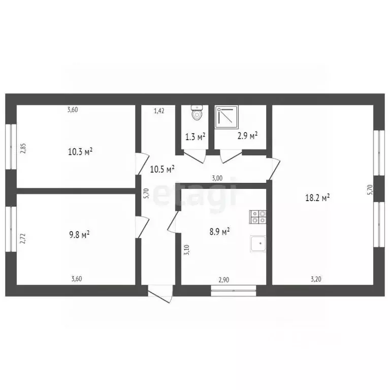 Дом в Кемеровская область, Юрга Сосновая ул., 19 (62 м) - Фото 1