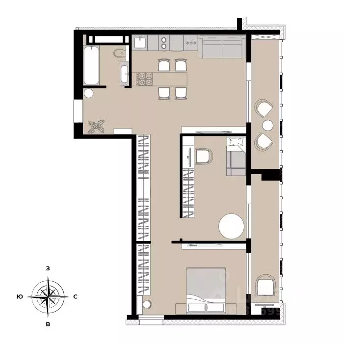 3-к кв. Приморский край, Владивосток Станционная ул., 11А (71.32 м) - Фото 2
