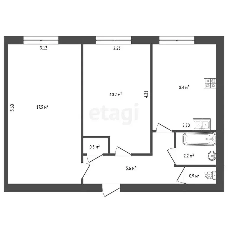 2-комнатная квартира: Санкт-Петербург, Замшина улица, 27к1 (45.3 м) - Фото 0
