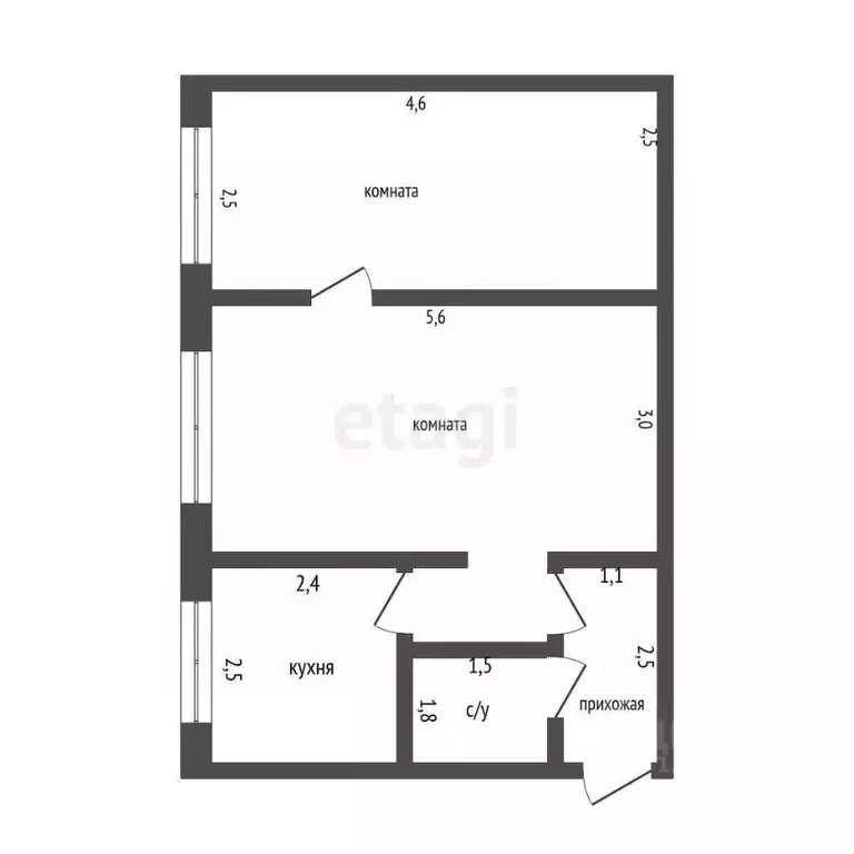 2-к кв. Красноярский край, Красноярск ул. Гастелло, 42 (45.4 м) - Фото 2