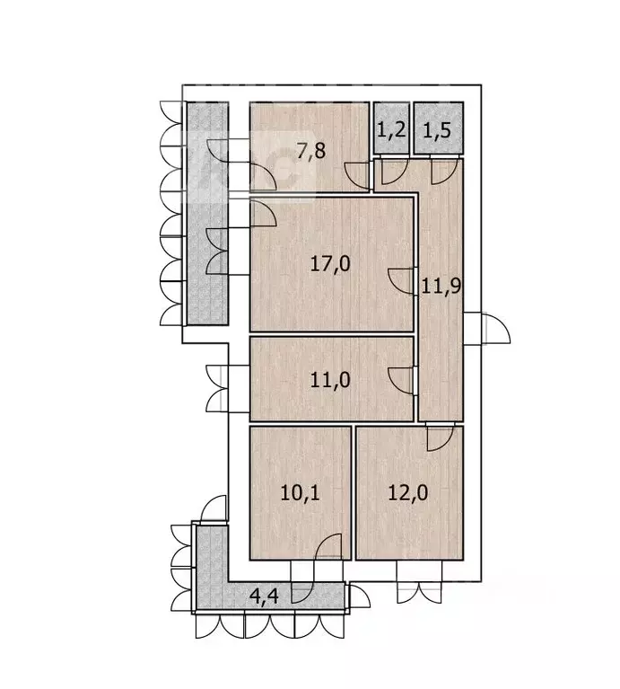 4-к кв. башкортостан, уфа ул. менделеева, 122 (78.0 м) - Фото 1