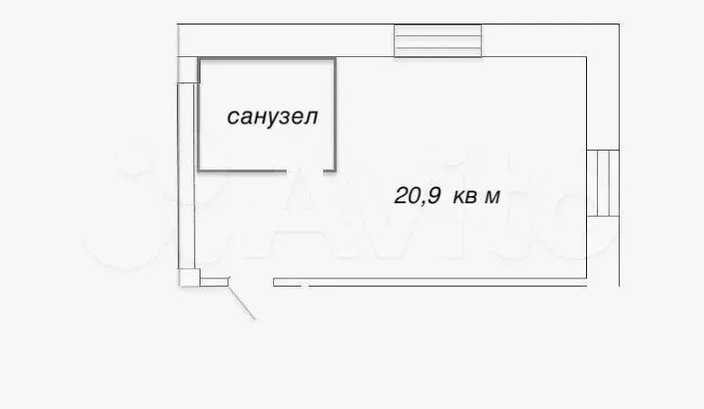 Доля в квартира-студии, 20,9 м, 1/8 эт. - Фото 0