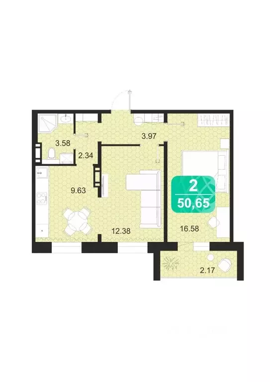 2-к кв. Забайкальский край, Чита Сосновый Бор мкр,  (50.65 м) - Фото 1