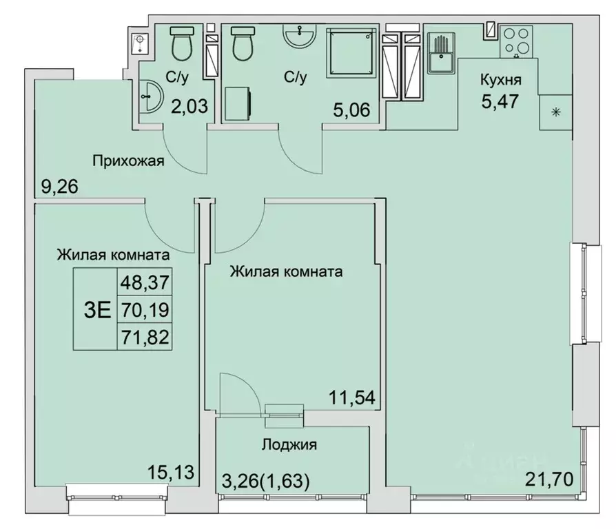 3-к кв. Ростовская область, Батайск  (71.82 м) - Фото 0