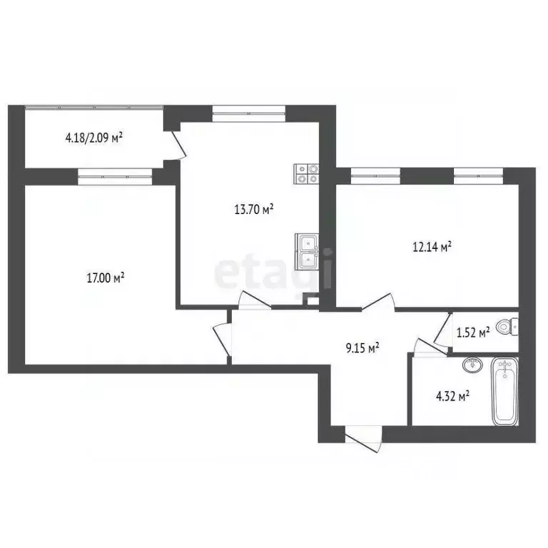 2-к кв. Ярославская область, Ярославль ул. Маланова, 23 (57.5 м) - Фото 2