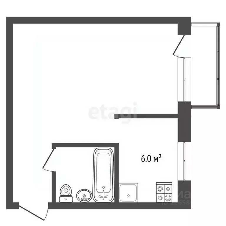 1-к кв. Кемеровская область, Новокузнецк Байдаевский мкр, ул. Братьев ... - Фото 1