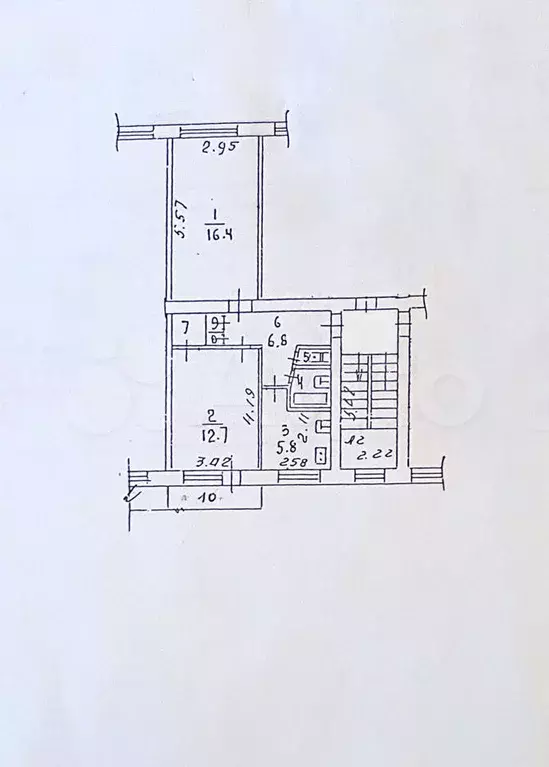 2-к. квартира, 47,4 м, 2/5 эт. - Фото 0