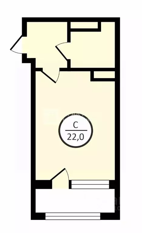 Студия Москва Рязанский просп., 2/2к1 (22.0 м) - Фото 2